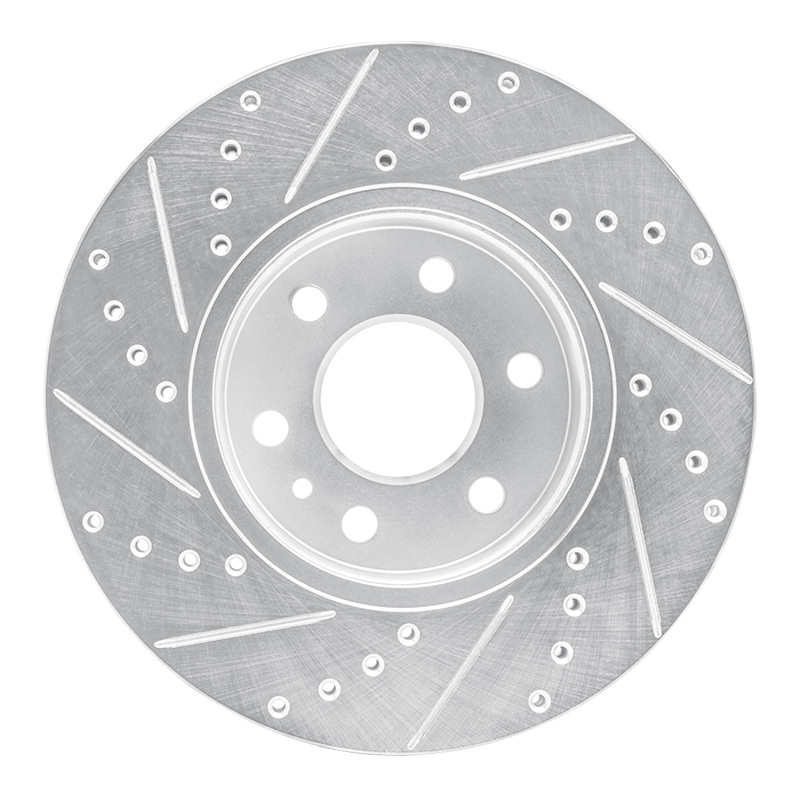 Chevrolet Colorado Brake Rotor (1) - Front Right - R1 Concepts - Drilled & Slotted - Silver - `15-`20